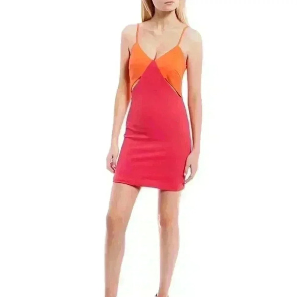 Dear Moon NWT Juniors, formal dress orange and pink adjustable straps - Picture 1 of 5